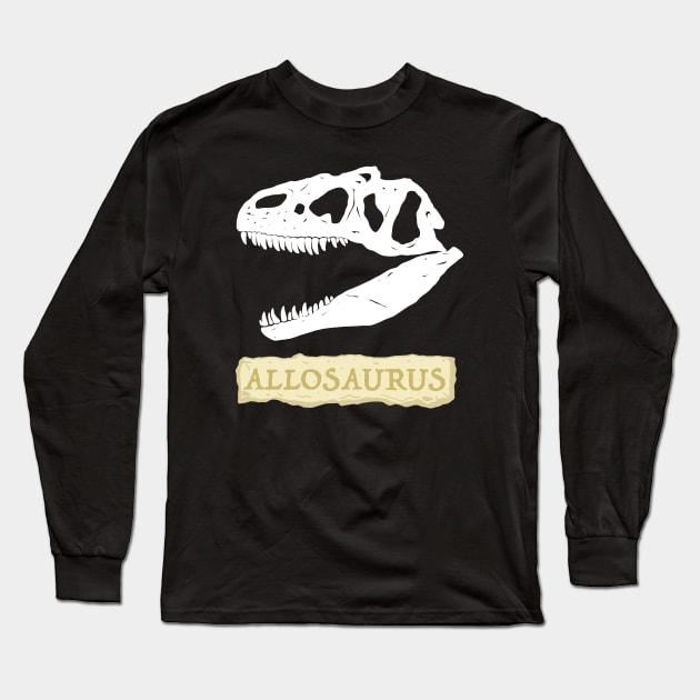 Allosaurus Skull Long Sleeve T-Shirt by SNK Kreatures